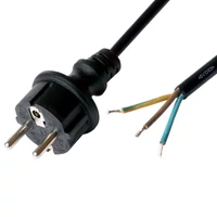 SOMOGYI Home N 8-3/1,5 hálózati csatlakozókábel, 3 m, H05RR-F3G1,5mm2 gumikábellel,  IP44 csatlakozódugó, védőérintkezős, max.3680W, fekete