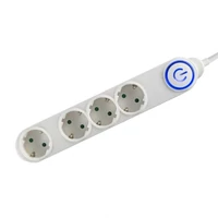 SOMOGYI Home NV 04TK-5/WH/1,5, talpkapcsolós elosztó világító kapcsolóval, 5 m, H05VV-F 3G1,5 mm2 kábel, 4 aljzat gyermekvédelemmel, max. 3500W, fehér