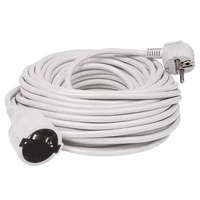SOMOGYI Home NV 2-30/WH/1,5 hosszabbító, 30 m, H05VV-F 3G1,5 mm2 kábel, IP 20 kivitel, 250V~/16A/3680W, pipa alakú dugó és egyenes lengő aljzat, fehér színű