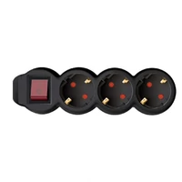 SOMOGYI Home NV 3K-3/BK/1,5 hálózati elosztó, 3 m, H05VV-F 3G1,5 mm2 kábel, kétpólusú kapcsoló, IP20 kivitel, 3 védőérintkezős aljzat, max. 3500W, fekete