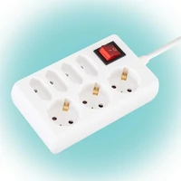 SOMOGYI Home NV 17/WH hálózati elosztó, 1,5 m, H05VV-F 3G1,0 mm2 kábel, kapcsolós, IP20 kivitel, 3 védőérintkezős és 4 euro aljzat, max. 3500W, fehér