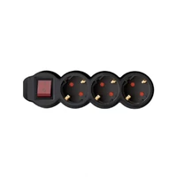 SOMOGYI Home NV 3K/BK hálózati elosztó, 1,5 m, H05VV-F 3G1,0 mm2 kábel, kétpólusú kapcsoló, IP20 kivitel, 3 védőérintkezős aljzat, max. 3500W, fekete