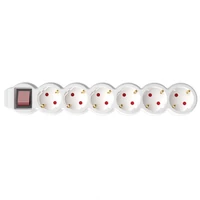 SOMOGYI Home NV 6K/WH hálózati elosztó, 1,5 m, H05VV-F 3G1,0 mm2 kábel, kétpólusú kapcsoló, IP20 kivitel, 6 védőérintkezős aljzat, max. 3500W, fehér