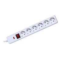 SOMOGYI Home NVT 06K/WH túlfeszültség védett hálózati elosztó, 1,5 m, kapcsolós, H05VV-F 3G1,5 mm2 kábel, IP20 kivitel, 6 aljzat, max. 3500W