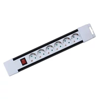 SOMOGYI Home PNV 06K/WH hálózati elosztó, 2 m, H05VV-F 3G1,0 mm2 kábel, kapcsolós, IP20 kivitel, 6 aljzat gyermekvédelemmel, max. 3500W, fehér, felakasztható