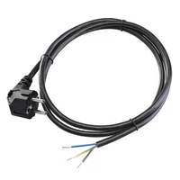 Tracon DVK3X0.75 Csatlakozódugó kábellel, fekete 3×0,75mm2, 2m, 10A, 250VAC,H03VV-F,2300W(DUAL Schuko/French)