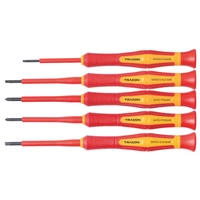 Tracon CSETP5 1000 V-ra szigetelt precíziós csavarhúzó szett AC 1000 V, 5pcs