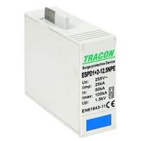 Tracon ESPD1+2-12.5NPE T1+T2 AC típusú túlfeszültséglevezető betét 12.5 NPE Uc:275V; Iimp:12,5kA; In:20/40kA; Imax:50kA; Up:1,3kV