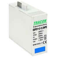 Tracon ESPD1+2-12.5NPEO T1+T2 AC típusú túlfeszültséglevezető betét 12.5 NPE Uc:275V, Iimp:12,5kA, In:20/40kA, Imax:50kA, Up:1,3kV