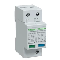 Tracon ESPD1+2-12.5-1+1P T1+T2 AC típusú túlfeszültséglevezető, cserélhető betéttel Uc:275V; Iimp:12,5kA; In:20/40kA; Imax:50kA; Up:1,3kV; 1+1P