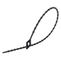 Tracon 160F-GY Gyöngyös nyitható kábelkötegelő, fekete 150×1,7mm, D=4-38mm, PA6.6