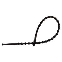 Tracon 180F-GY Gyöngyös nyitható kábelkötegelő, fekete 180×2mm, D=8-45mm, PE