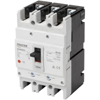 Tracon AKM2-250 Kompakt megszakító 3P,250A,Ir=(0,8-1,0)In,400/415V, 50/60Hz, Icu=36kA, Ics=25kA