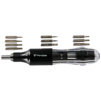 Tracon APCS10 Precíziós racsnis csavarhúzó beépített cserélhető fejekkel 168mm, 10 bit