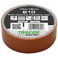 Tracon B10 Szigetelőszalag, barna 10m×18mm, PVC, 0-90°C, 40kV/mm