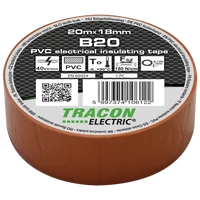 Tracon B20 Szigetelőszalag, barna 20m×18mm, PVC, 0-90°C, 40kV/mm