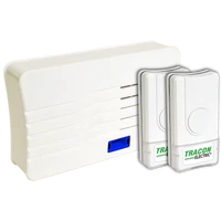 Tracon BELLW2-2V1 Vezeték nélküli csengő, téglalap alakú, 2 adó, 1 vevő 3×AA, 1×CR2032, IP44, 100m, 10 music