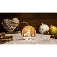 Tracon CHRAFRDH1WW LED karácsonyi tájkép,szarvas,ház, fa, elemes (X24022) Timer 6+18h, 1LED, 3000K, 2xLR44