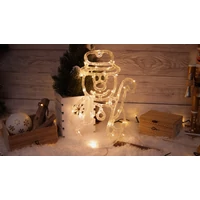 Tracon CHRASM30WW LED karácsonyi ablakdísz,hóember,elemes (X23003) Timer 6+18h, 30LED, 3000K, 3xAA