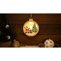 Tracon CHRHCS5WW LED karácsonyi ablakdísz,télapó,kör,elemes (X24012) Timer 6+18h, 5LED, 3000K, 2xAAA