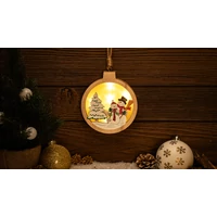 Tracon CHRHCSN5WW LED karácsonyi ablakdísz,hóember,kör,elemes (X24011) Timer 6+18h, 5LED, 3000K, 2xAAA