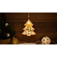 Tracon CHRHT3WW LED karácsonyi ablakdísz,hóember,fenyő,elemes (X24013) Timer 6+18h, 3LED, 3000K, 2xAAA