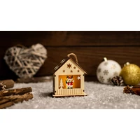 Tracon CHRKRD1WW LED karácsonyi ablakdísz, ház,rénszarvas, elemes (X24025) Timer 6+18h, 1LED, 3000K, 1xCR2032