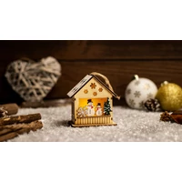 Tracon CHRKSM1WW LED karácsonyi ablakdísz, ház,hóember,elemes (X24024) Timer 6+18h, 1LED, 3000K, 1xCR2032