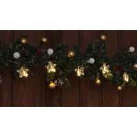 Tracon CHRSTSTA10WW LED karácsonyi lánc, csillag,fém, elemes (X22059) Timer 6+18h,10LED, 3000K, 2xAA