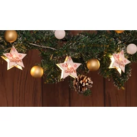 Tracon CHRSTSTPW10WW LED karácsonyi lánc, csillag,feliratos, fehér,elemes(X22054) Timer 6+18h,10LED, 3000K, 2xAA