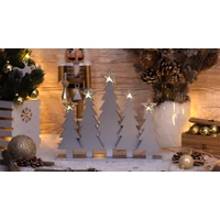 Tracon CHRTRWS5WW LED karácsonyi gyertyapiramis,karácsonyfa,ezüst,elem(X22098) Timer 6+18h,5LED, 3000K, 2xAAA