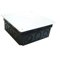 Tracon D100X100 Perforált kötődoboz süllyesztett, négyzetes, fekete 100(116)×51.5mm