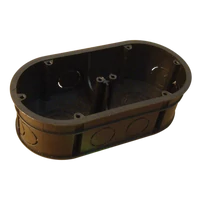 Tracon D70D Perforált szerelvénydoboz süllyesztett, dupla, fekete 70×140×70×44mm