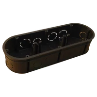 Tracon D70TRI Perforált szerelvénydoboz süllyesztett, tripla, fekete 70×212×70×44mm