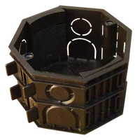 Tracon D70/8 Perforált szerelvénydoboz süllyesztett, nyolcszögletű,fekete 72×72×46mm