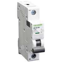 Tracon DC-1C-6 Egyenáramú kismegszakító PV rendszerekhez, 1 pólus, C kar. 6A, 220V DC