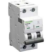 Tracon DC-2C-13 Egyenáramú kismegszakító PV rendszerekhez, 2 pólus, C kar. 13A, 440V DC