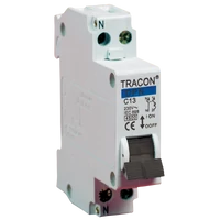 Tracon DPN-C-10 Kismegszakító, 1+N pólus, C karakterisztika 10A, 4,5kA