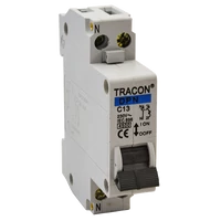Tracon DPN-C-13 Kismegszakító, 1+N pólus, C karakterisztika 13A, 4,5kA