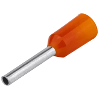 Tracon E020 Szigetelt (PA6.6) érvéghüvely, ónozott elektr.réz, narancs 0,5mm2, L=14mm