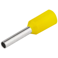 Tracon E090 Szigetelt (PA6.6) érvéghüvely, ónozott elektrolitréz, sárga 1mm2, L=14,6mm