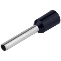 Tracon E122 Szigetelt (PA6.6) érvéghüvely, ónozott elektrolitréz, fekete 6mm2, L=20mm