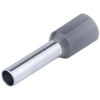 Tracon E16 Szigetelt (PA6.6) érvéghüvely, ónozott elektrolitréz, szürke 2,5mm2, L=14,2mm