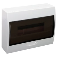 Tracon EDFK-12/1 Falon kívüli elosztódoboz, füstszínű ajtóval, N/PE sínnel 1×12 modul, IP40, (H×W×D=200×256×95mm)