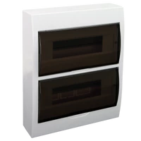 Tracon EDFK-12/2 Falon kívüli elosztódoboz, füstszínű ajtóval, N/PE sínnel 2×12 (24) modul, IP40, (H×W×D=325×270×98mm)