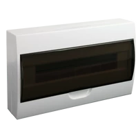 Tracon EDFK-18/1 Falon kívüli elosztódoboz, füstszínű ajtóval, N/PE sínnel 1×18 modul, IP40, (H×W×D=220×364×96mm)