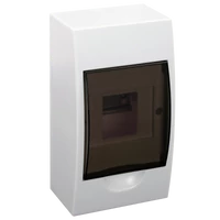 Tracon EDFK-4/1 Falon kívüli elosztódoboz, füstszínű ajtóval, N/PE sínnel 1×4 modul, IP40, (H×W×D=200×112×92mm)