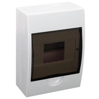 Tracon EDFK-6/1 Falon kívüli elosztódoboz, füstszínű ajtóval, N/PE sínnel 1×6 modul, IP40, (H×W×D=200×148×95mm)