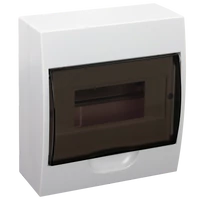 Tracon EDFK-8/1 Falon kívüli elosztódoboz, füstszínű ajtóval, N/PE sínnel 1×8 modul, IP40, (H×W×D=200×184×95mm)