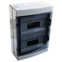 Tracon EDFKIP65-12/2 Falon kívüli elosztódoboz, átlátszó ajtóval, N/PE sínnel 2×12 mod, H×W×D=415×300×140mm, IP65, 660V AC, 1000 V DC